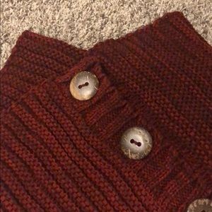 Red Knit Infinity Scarf 🧣